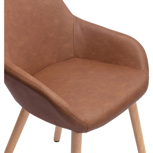 Temple & Webster Nova Beech & Faux Leather Dining Chairs