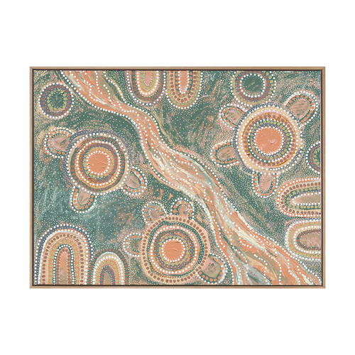 Marrambidya Bila Turquoise Printed Wall Art