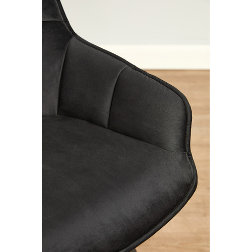 Temple & Webster Black Krystoffer Velvet Swivel Dining Chairs