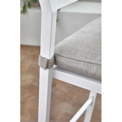 74cm White Kos Aluminium Outdoor Slatted Barstools