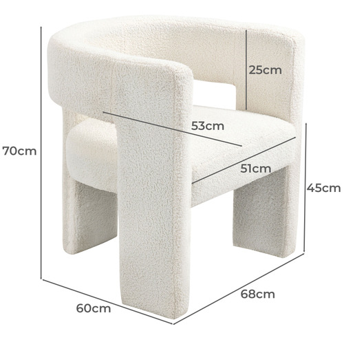 Pomaire 3 Legged Boucle Armchair