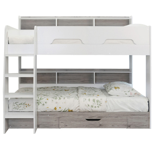 Castel Single Bunk Bed with Shelves