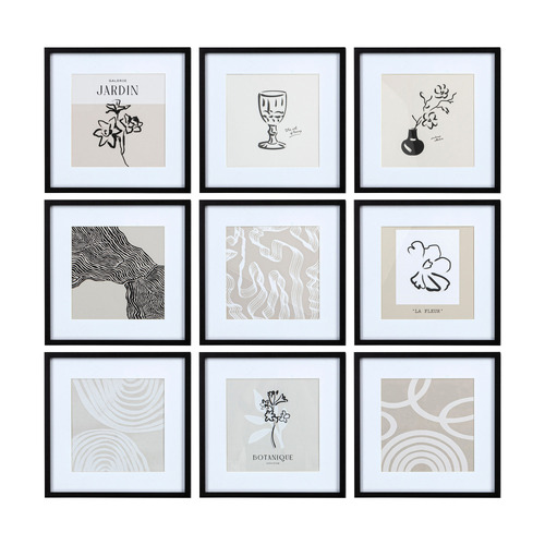 9 Piece Contemporary Gallery Wall Art Set