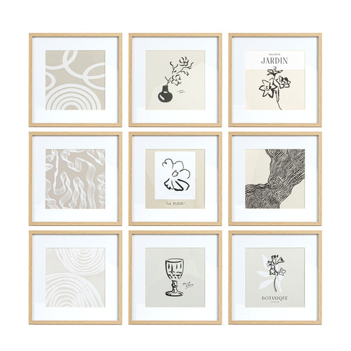 9 Piece Contemporary Gallery Wall Art Set