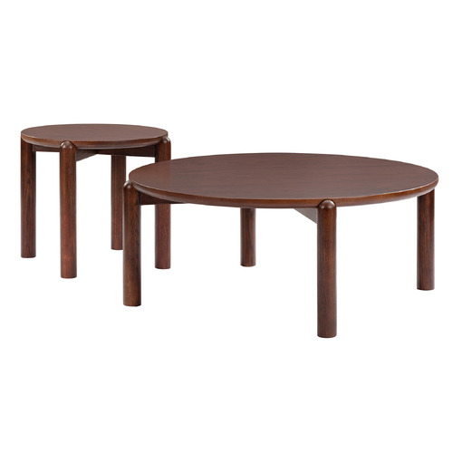 Caterina Oak Wood Side Table