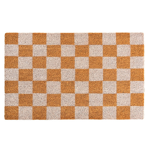 Checkerboard Coir & Vinyl Doormat