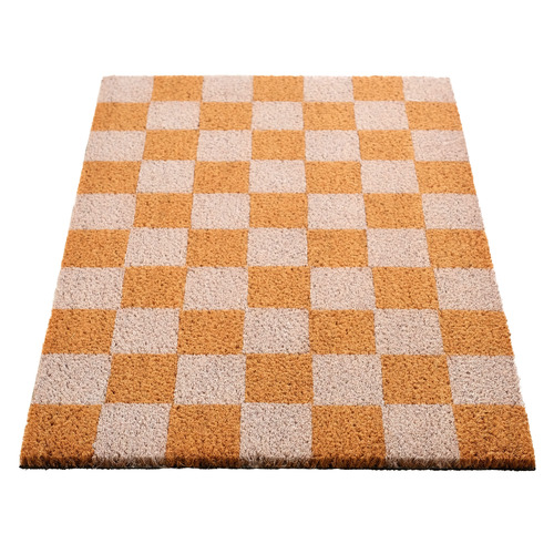 Checkerboard Coir & Vinyl Doormat