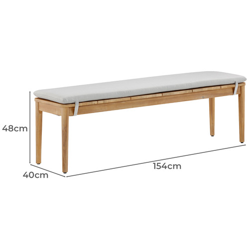 3 Seater Sorrento Acacia Wood Outdoor Dining Bench