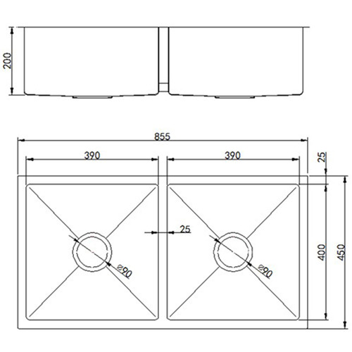 Temple Webster Swanson Double Bowl Stainless Steel Kitchen Sink   Swanson Stainless Steel Double Kitchen Sink 