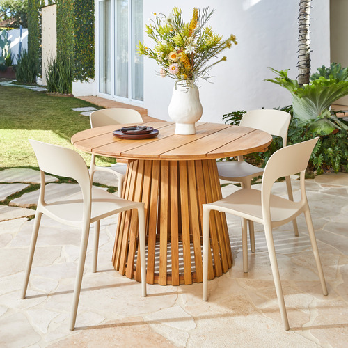 Whirl 120cm Teak Round Dining Table Gloster