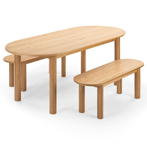 Cannes Oak Wood Dining Bench