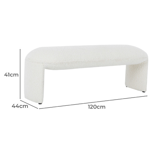 Leo Boucle Ottoman Bench