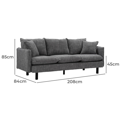 Noah 3 Seater Chenille Sofa