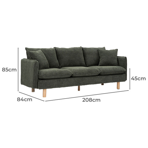 Noah 3 Seater Chenille Sofa