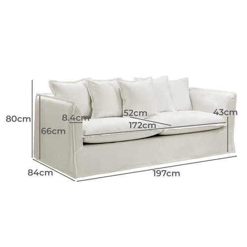 Montauk 3 Seater Slipcover Sofa