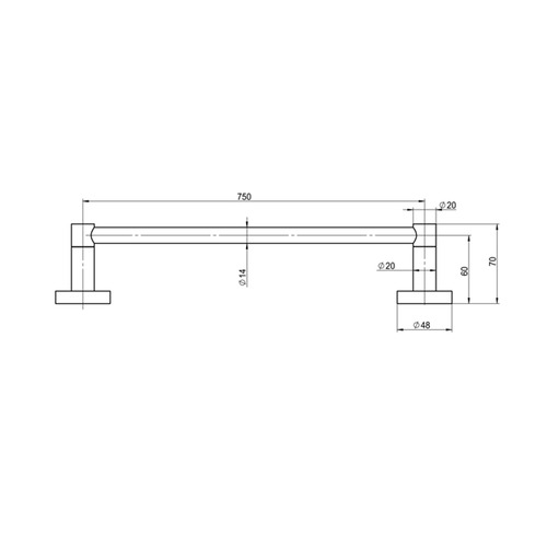 Clovelly 750mm Single Towel Rail