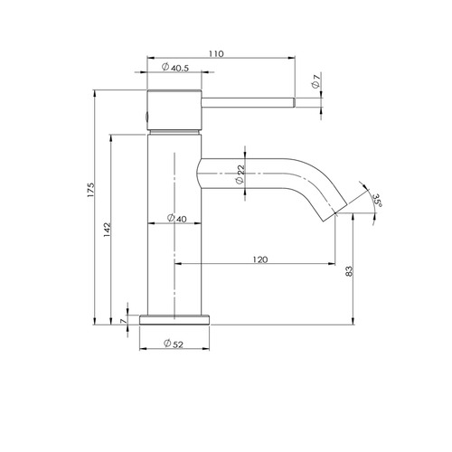 Clovelly 175mm Basin Mixer