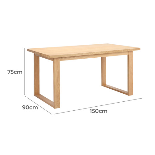 Oak Ski-Leg Dining Table