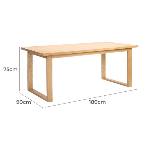 Oak Ski-Leg Dining Table