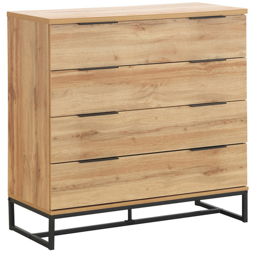 Temple & Webster Oak Finish Jackson Chest of Drawers