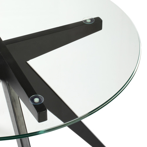 Temple & Webster 100cm Anders Round Glass-Top Dining Table