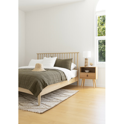 Temple & ster White Washed Liam Pine Wood Bed