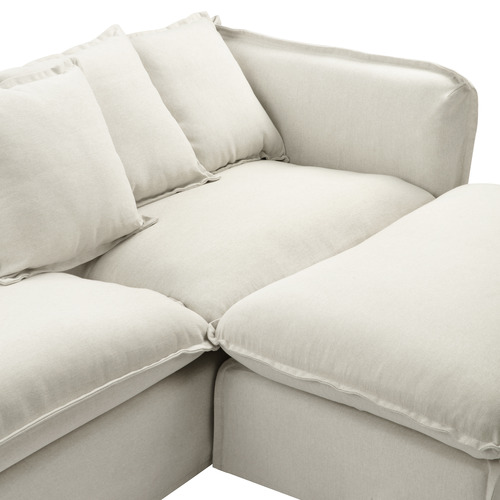 Temple & Webster Montauk 3 Seater Slipcover Sofa & Ottoman Set