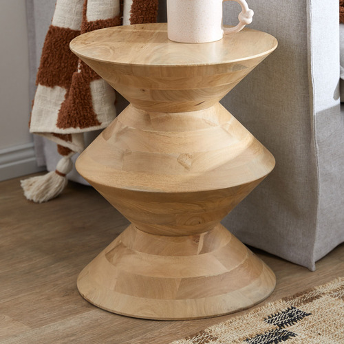 Temple & Webster Clover Mango Wood Side Table