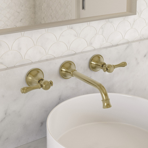 Temple & Webster Stanwell Bath/Basin Wall Tap Set