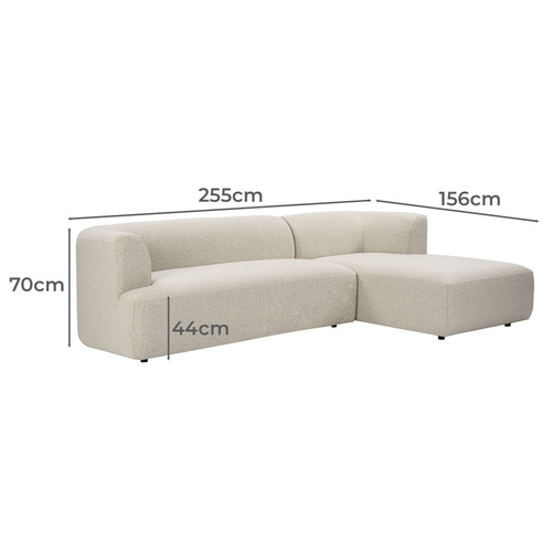 Gala 4 Seater Bouclé Sofa with Chaise