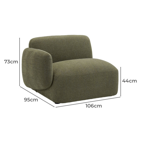 Forest Green Moab Left Corner Lounge Chair