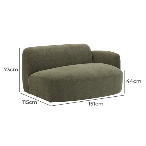 Forest Green Moab Right Chaise Lounge
