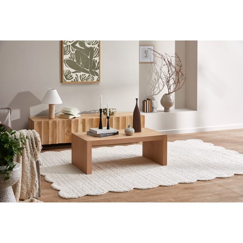 Rowe Boucle Wool-Blend Scalloped Rug