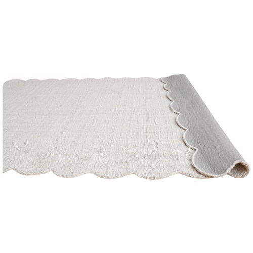 Rowe Boucle Wool-Blend Scalloped Rug