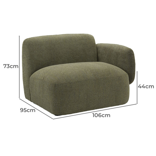 Forest Green Moab Right Corner Lounge Chair