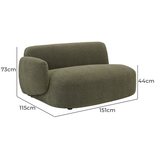 Forest Green Moab Left Chaise Lounge