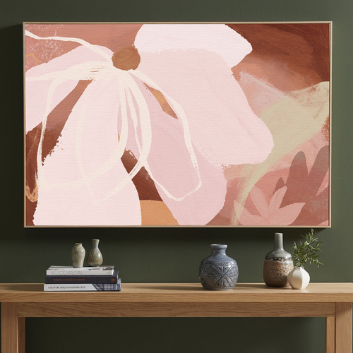 Temple & ster Floral Figment Blush Framed Canvas Wall Art