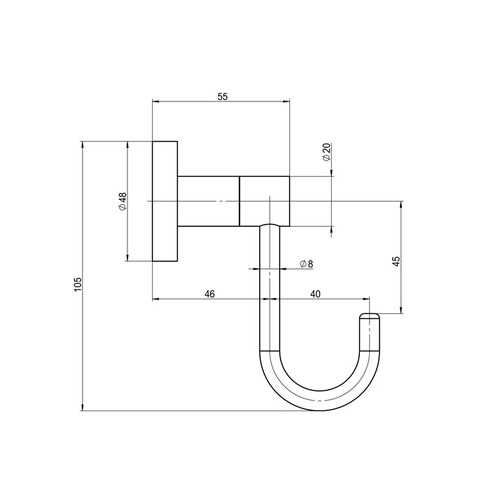 Clovelly Stainless Steel Robe Hook