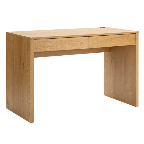 Rhet 2 Drawer Oak Writing Desk - Compact Home Office