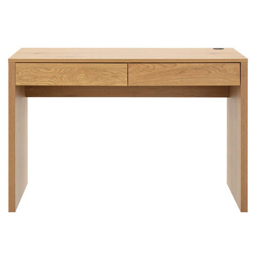 Rhet 2 Drawer Oak Writing Desk - Compact Home Office