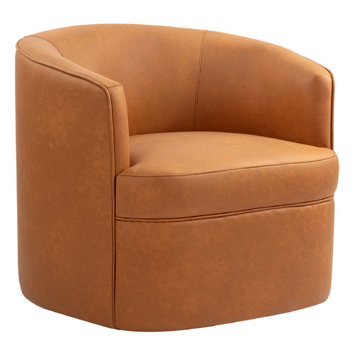 Robbie Faux Leather Swivel Armchair