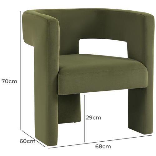 Temple & ster Pomaire 3 Legged Velvet Occasional Chair