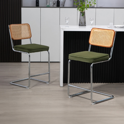 Temple & Webster 66cm Cesca Replica Cantilever Velvet Barstools