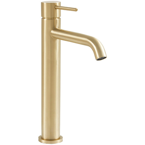 Temple & Webster Clovelly Brushed Gold Tall Basin Mixer