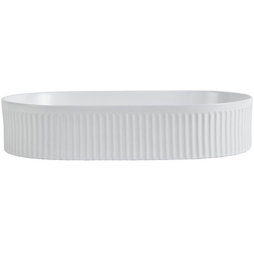 Kiora 580mm Gloss White Oval Ceramic Above Counter Basin