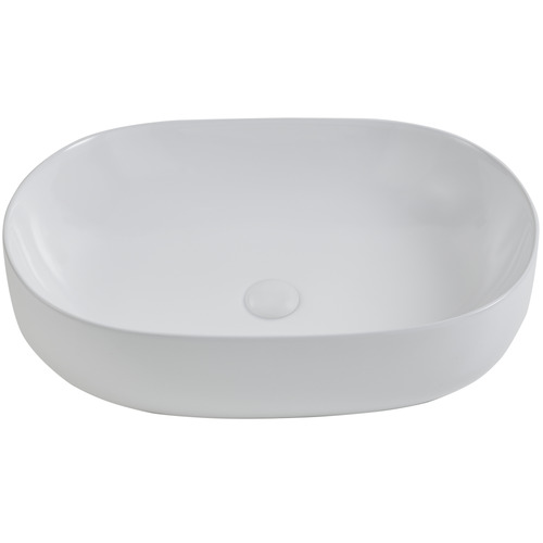 Sabina 600mm White Oval Ceramic Above Counter Basin