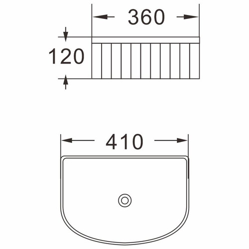 Kiora 410mm Gloss White Arch Ceramic Above Counter Basin