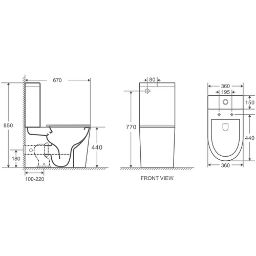 Myles Quiet Flush Back to Wall Toilet Suite