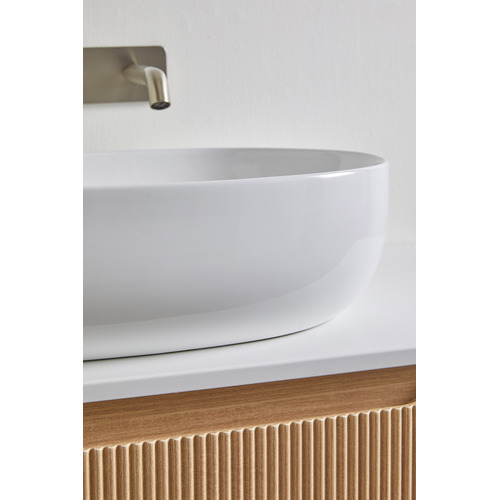 Sabina 600mm White Oval Ceramic Above Counter Basin