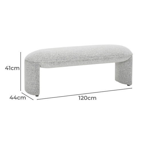 Leo Boucle Ottoman Bench